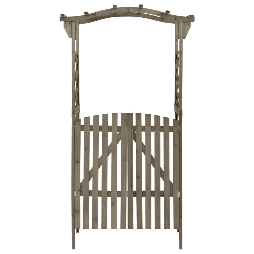 Pergola with Gate 45.7"x15.7"x80.3" Gray Solid Firwood at Set Shop and Smile