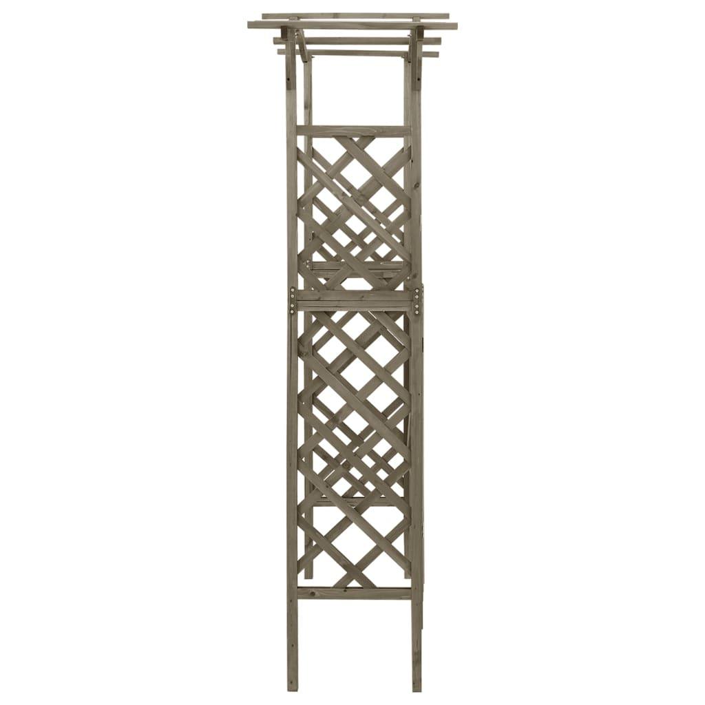 Pergola with Gate 45.7"x15.7"x80.3" Gray Solid Firwood at Set Shop and Smile