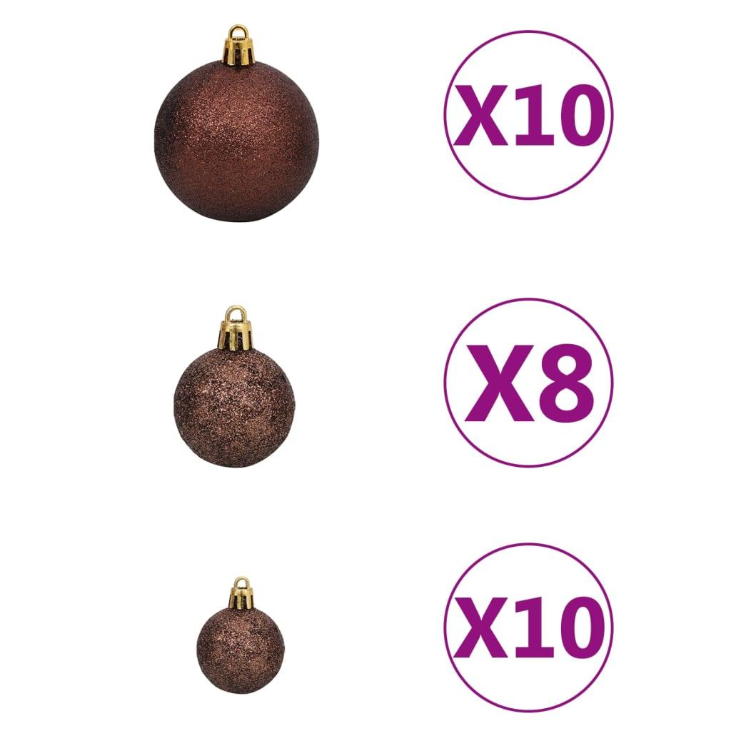 120 Piece Christmas Ball Set with Peak and 300 LEDs Gold&Bronze at Set Shop and Smile