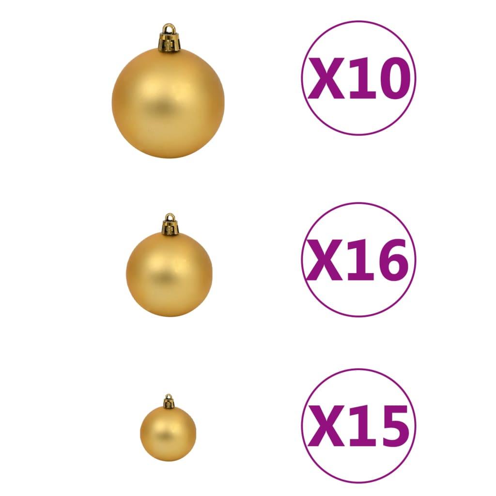 120 Piece Christmas Ball Set with Peak and 300 LEDs Gold&Bronze at Set Shop and Smile