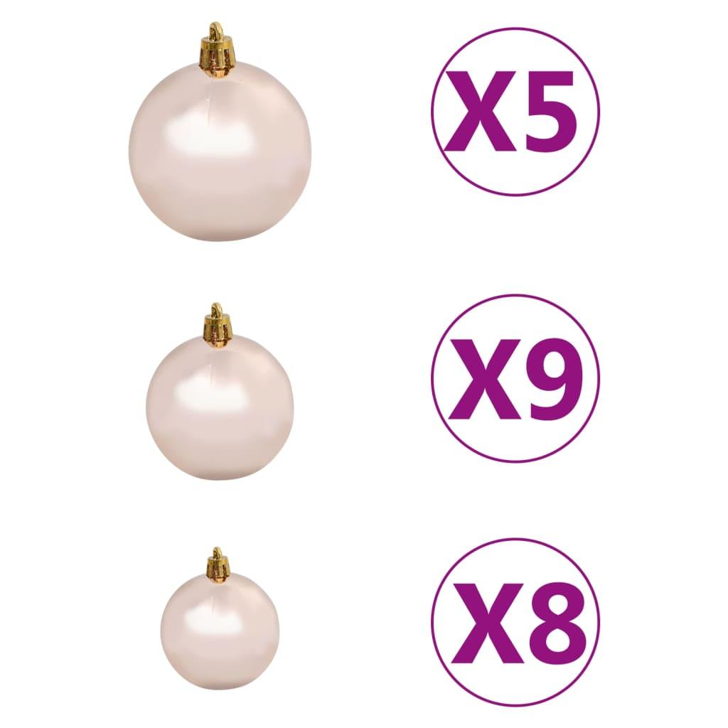 61 Piece Christmas Ball Set with Peak and 150 LEDs Rose Gold at Set Shop and Smile