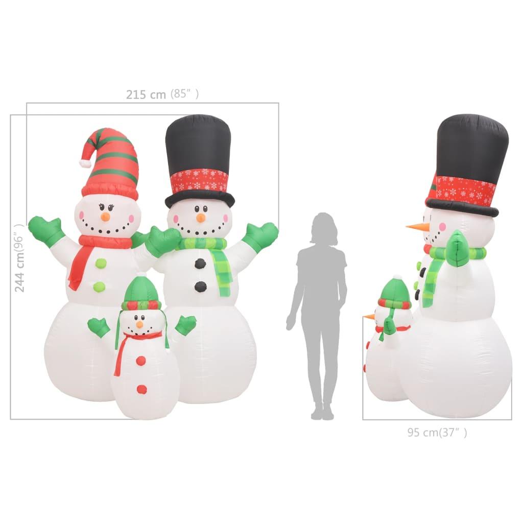 Christmas Inflatable Snowmen Family LED IP44 8 ft at Set Shop and Smile