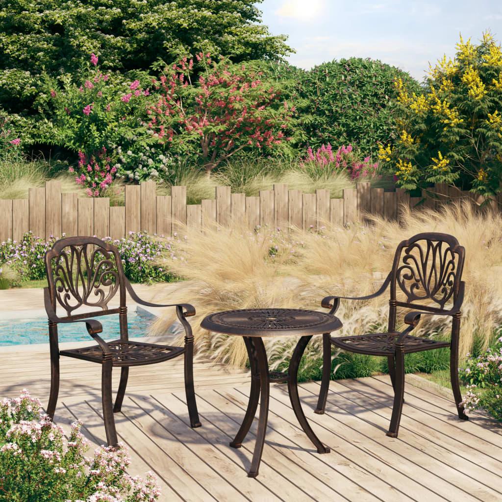 3 Piece Bistro Set Cast Aluminum Bronze at Set Shop and Smile