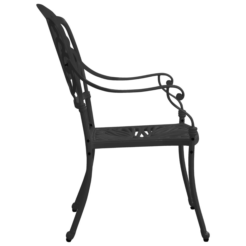 3 Piece Bistro Set Cast Aluminum Black at Set Shop and Smile