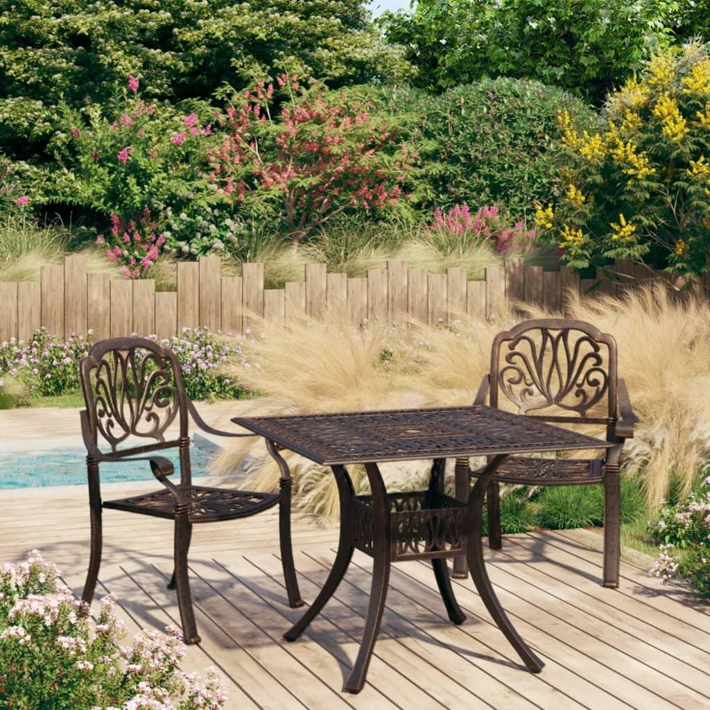 3 Piece Bistro Set Cast Aluminum Bronze at Set Shop and Smile