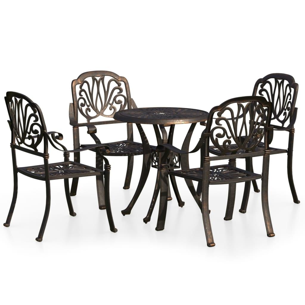 5 Piece Bistro Set Cast Aluminum Bronze at Set Shop and Smile
