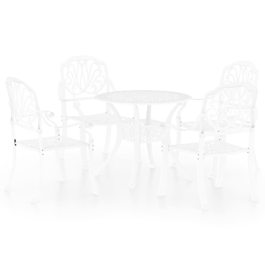 5 Piece Bistro Set Cast Aluminum White at Set Shop and Smile