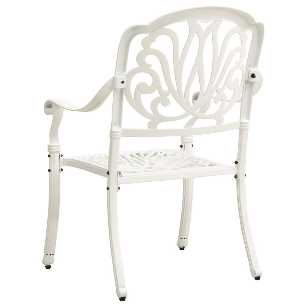 5 Piece Bistro Set Cast Aluminum White at Set Shop and Smile