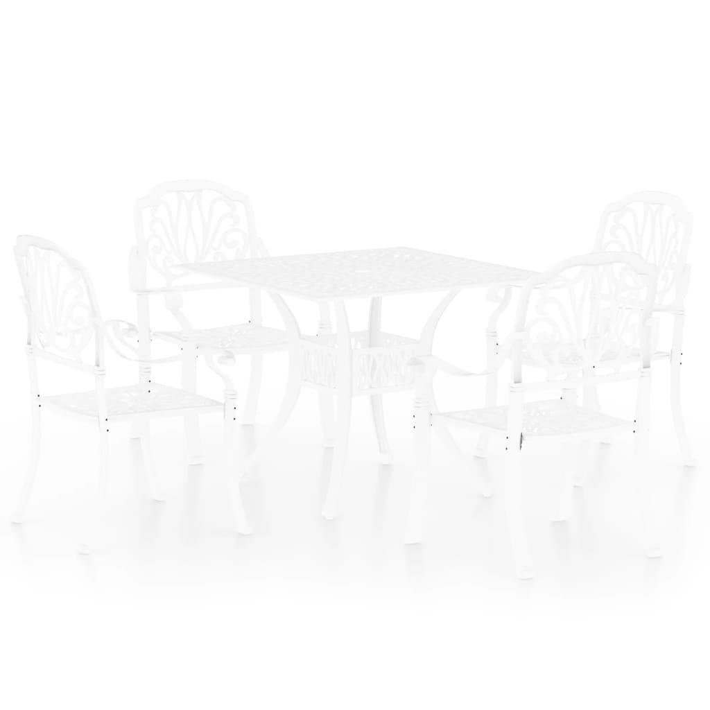 5 Piece Bistro Set Cast Aluminum White at Set Shop and Smile