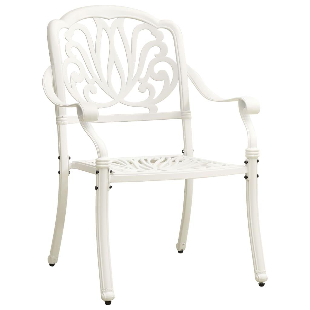 5 Piece Bistro Set Cast Aluminum White at Set Shop and Smile