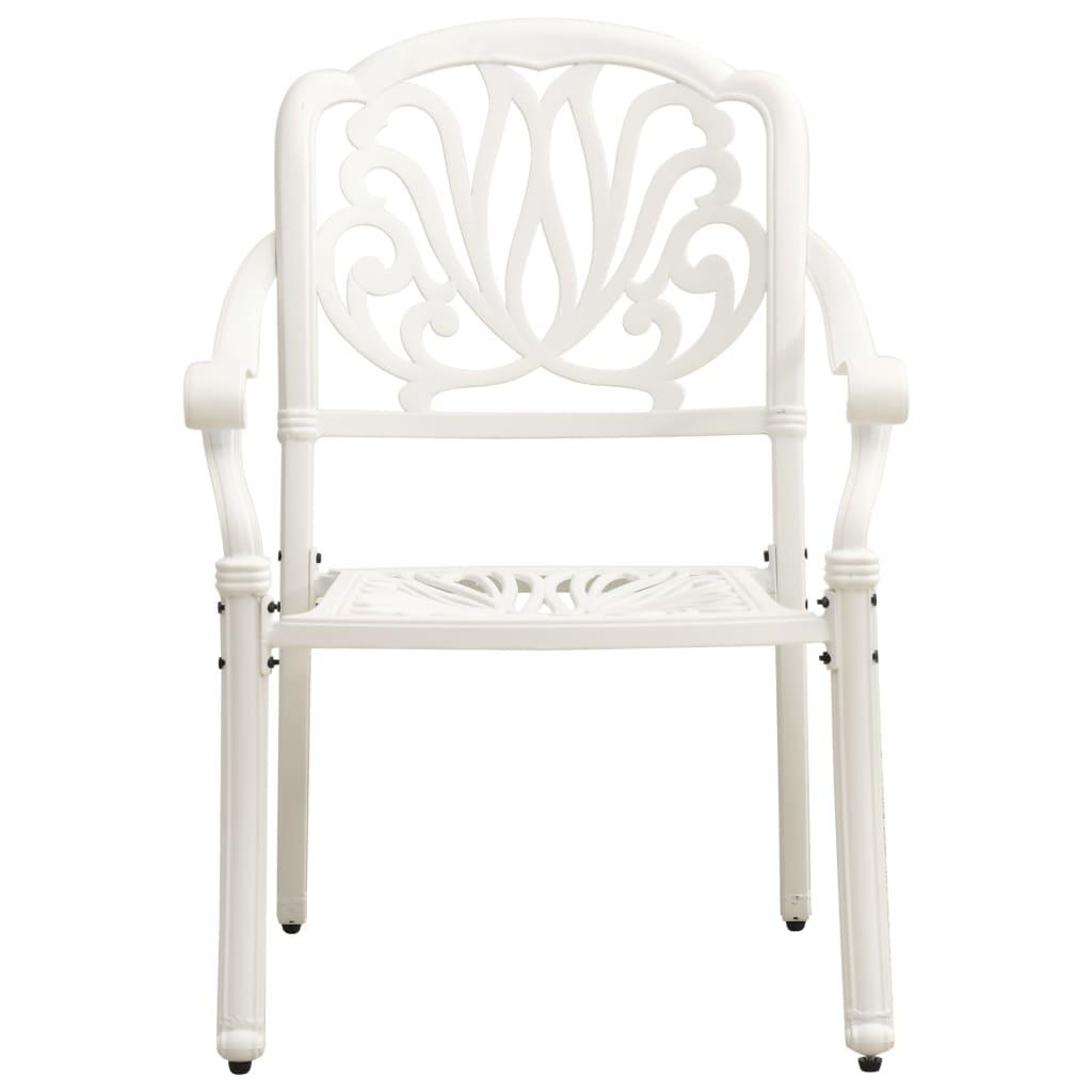 5 Piece Bistro Set Cast Aluminum White at Set Shop and Smile