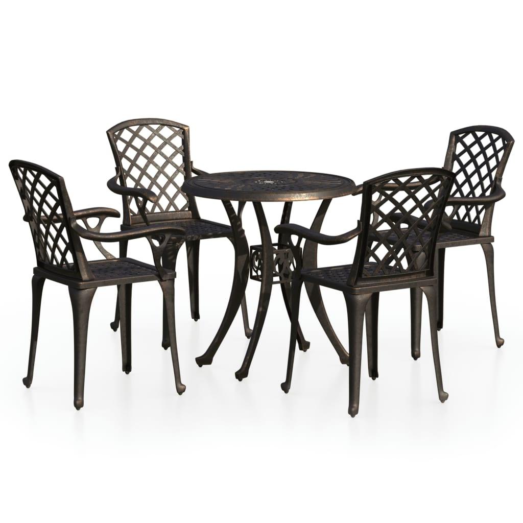 5 Piece Bistro Set Cast Aluminum Bronze at Set Shop and Smile