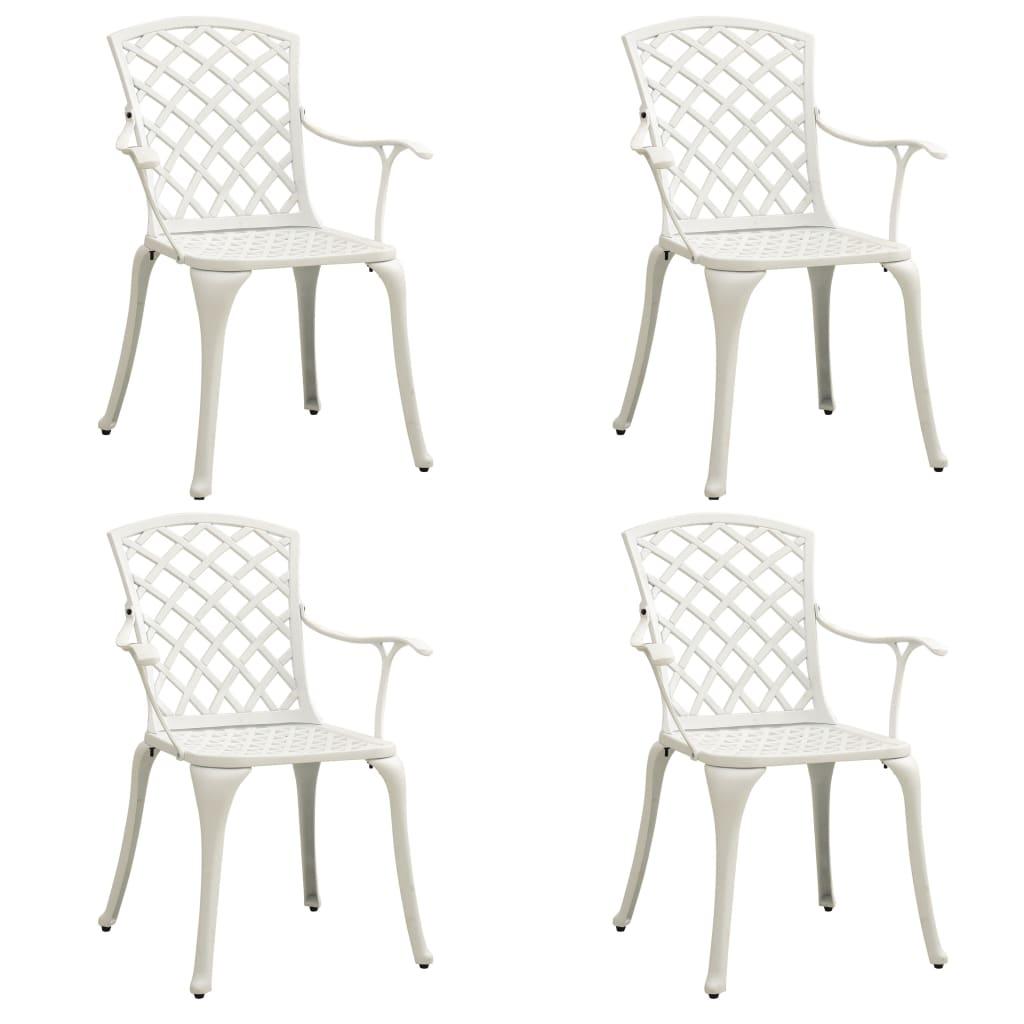 5 Piece Bistro Set Cast Aluminum White at Set Shop and Smile