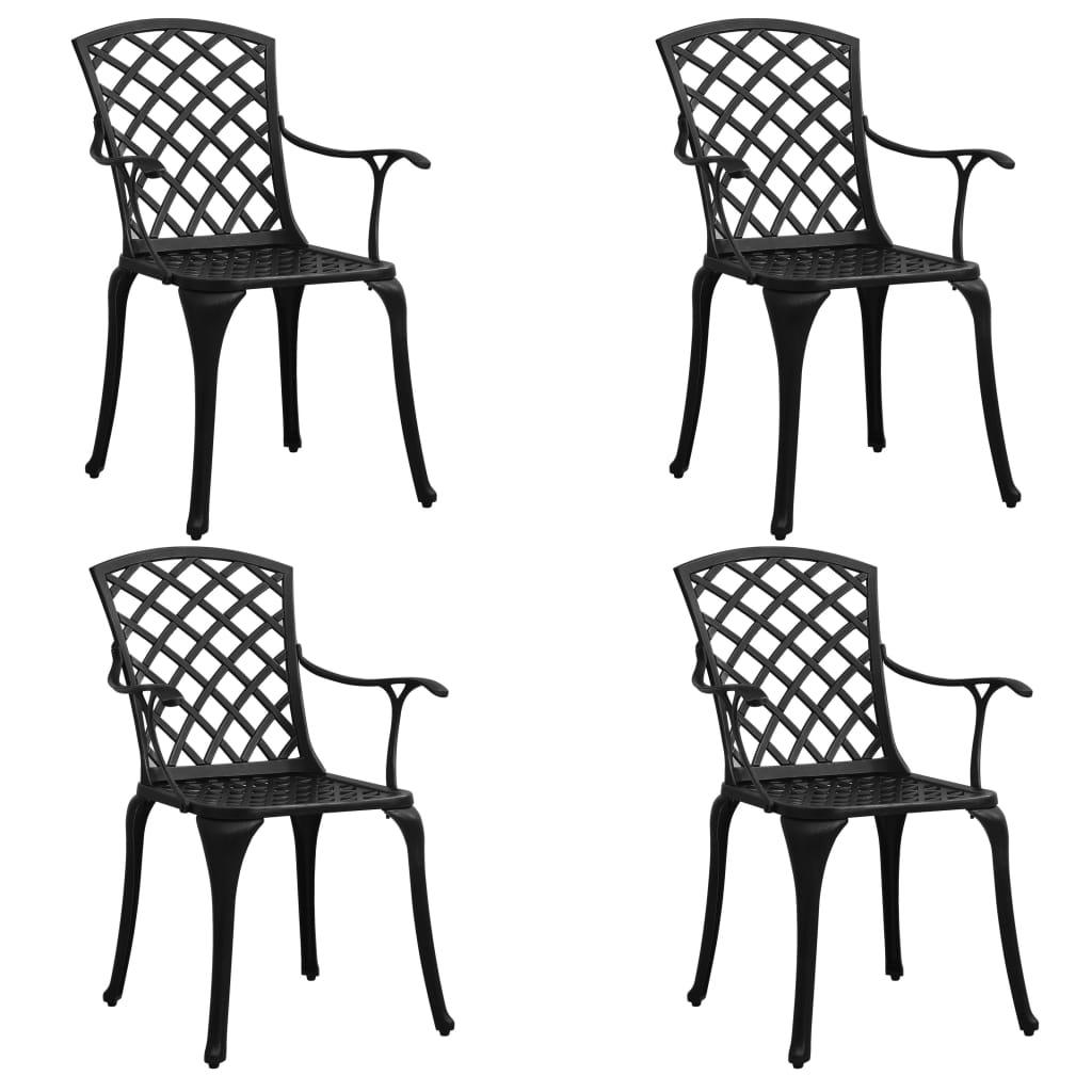 5 Piece Bistro Set Cast Aluminum Black at Set Shop and Smile