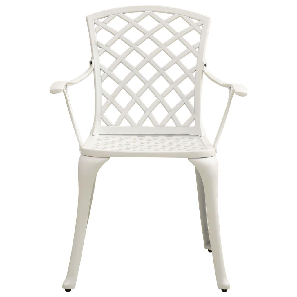 5 Piece Bistro Set Cast Aluminum White at Set Shop and Smile