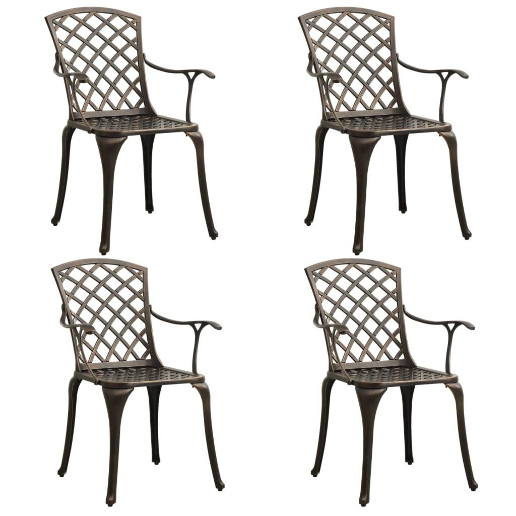 5 Piece Bistro Set Cast Aluminum Bronze at Set Shop and Smile