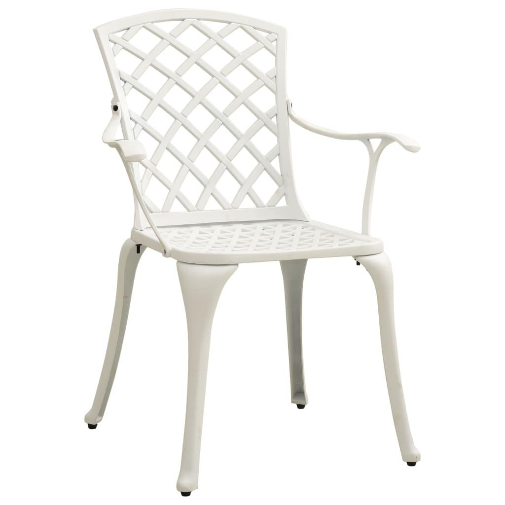 5 Piece Bistro Set Cast Aluminum White at Set Shop and Smile
