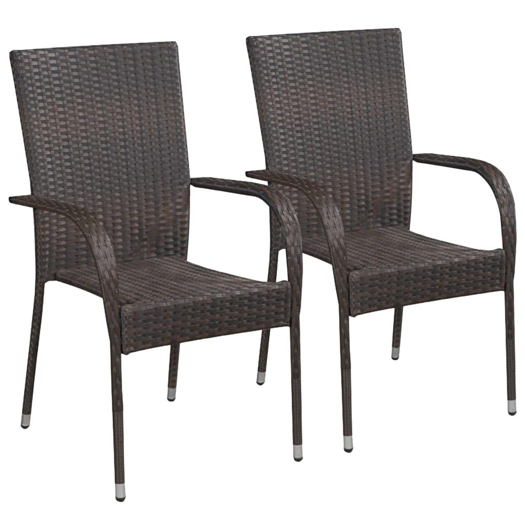 3 Piece Patio Dining Set Poly Rattan Brown at Set Shop and Smile