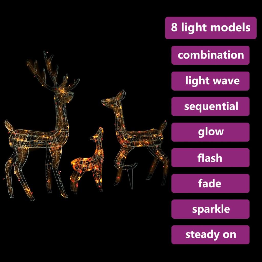 Acrylic Reindeer Family Christmas Decoration 300 LED Colorful at Set Shop and Smile