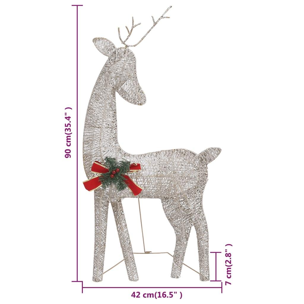 Christmas Reindeer Family 106.3"x2.8"x35.4" Gold Warm White Mesh at Set Shop and Smile