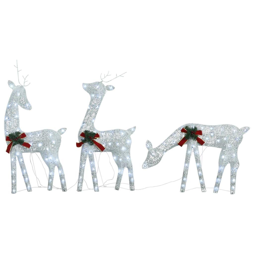 Christmas Reindeer Family 106.3"x2.8"x35.4" White Cold White Mesh at Set Shop and Smile