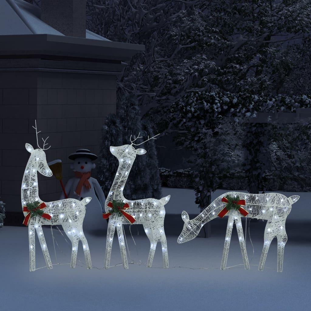 Christmas Reindeer Family 106.3"x2.8"x35.4" White Cold White Mesh at Set Shop and Smile