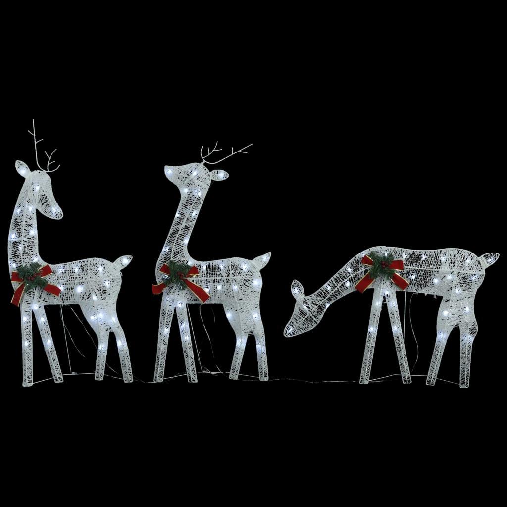 Christmas Reindeer Family 106.3"x2.8"x35.4" White Cold White Mesh at Set Shop and Smile