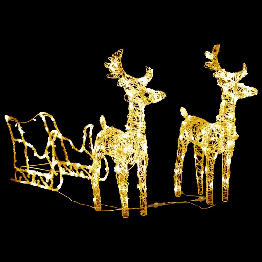 Reindeers & Sleigh Christmas Decoration 160 LEDs 51.2" Acrylic at Set Shop and Smile