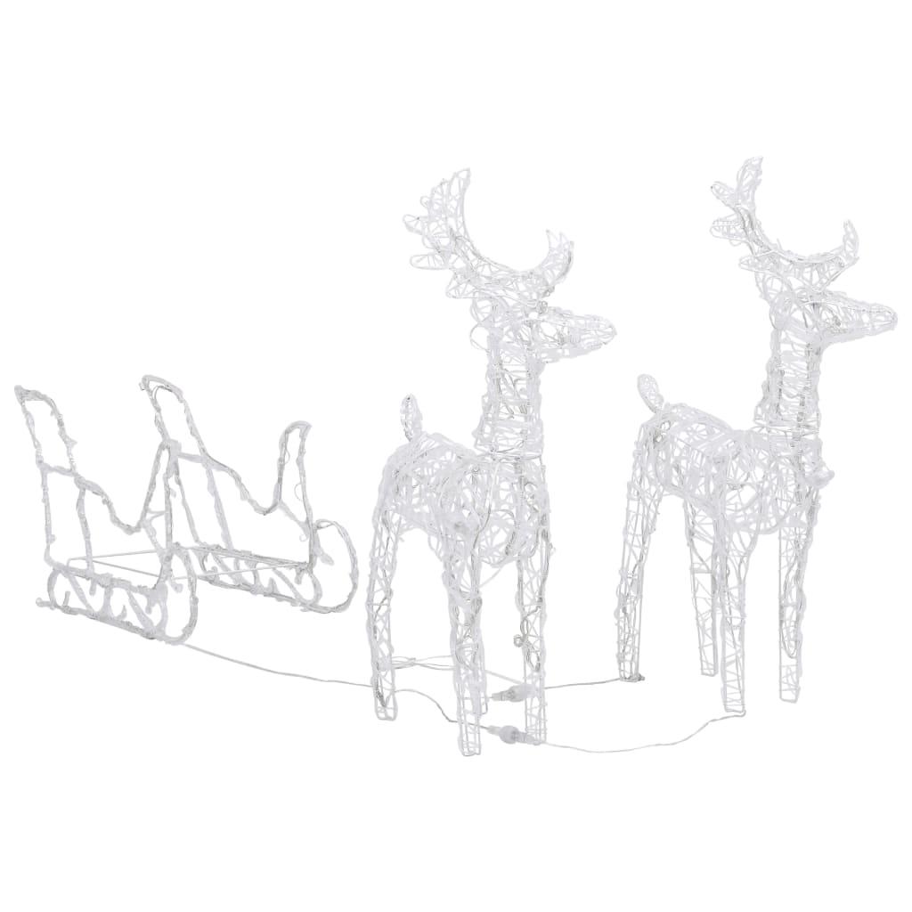 Reindeers & Sleigh Christmas Decoration 160 LEDs 51.2" Acrylic at Set Shop and Smile