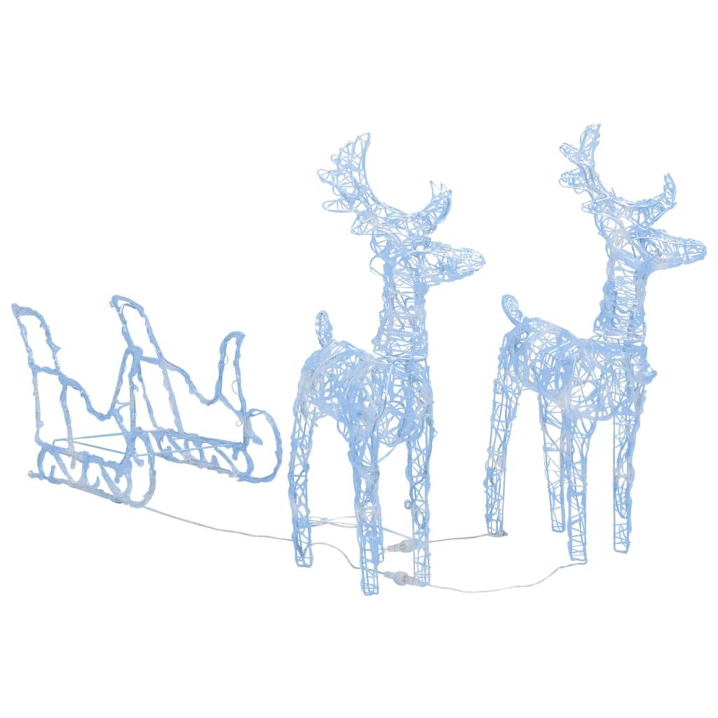 Reindeers & Sleigh Christmas Decoration 160 LEDs 51.2" Acrylic at Set Shop and Smile