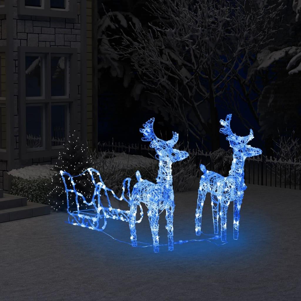 Reindeers & Sleigh Christmas Decoration 160 LEDs 51.2" Acrylic at Set Shop and Smile