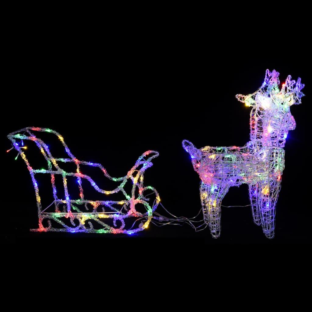 Reindeers & Sleigh Christmas Decoration 160 LEDs 51.2" Acrylic at Set Shop and Smile