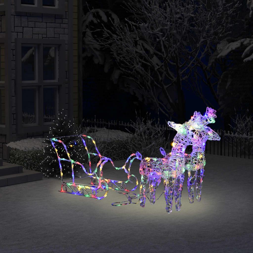 Reindeers & Sleigh Christmas Decoration 160 LEDs 51.2" Acrylic at Set Shop and Smile