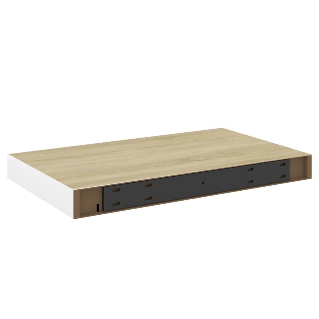 Floating Wall Shelf Oak and White 15.7"x9.1"x1.5" MDF at Set Shop and Smile