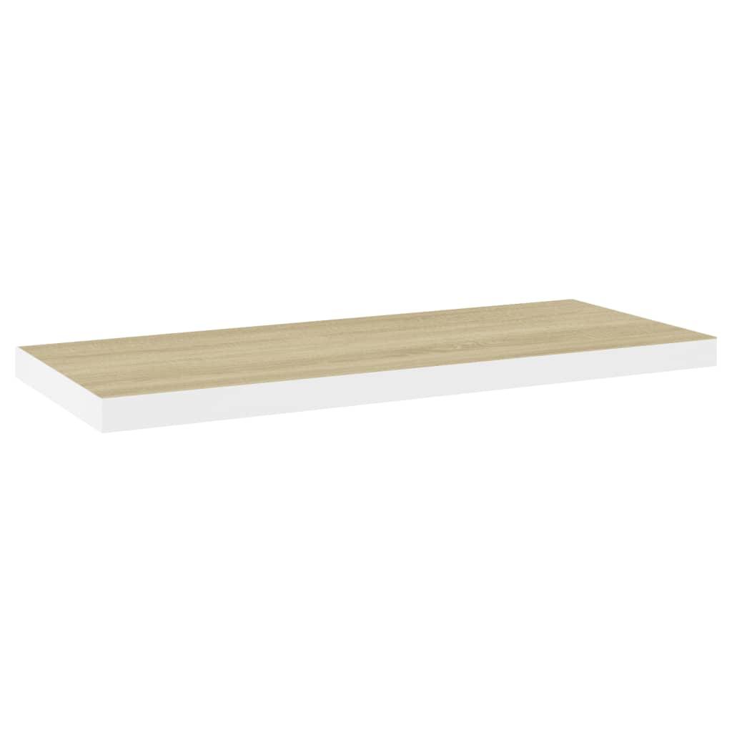 Floating Wall Shelf Oak and White 31.5"x9.3"x1.5" MDF at Set Shop and Smile