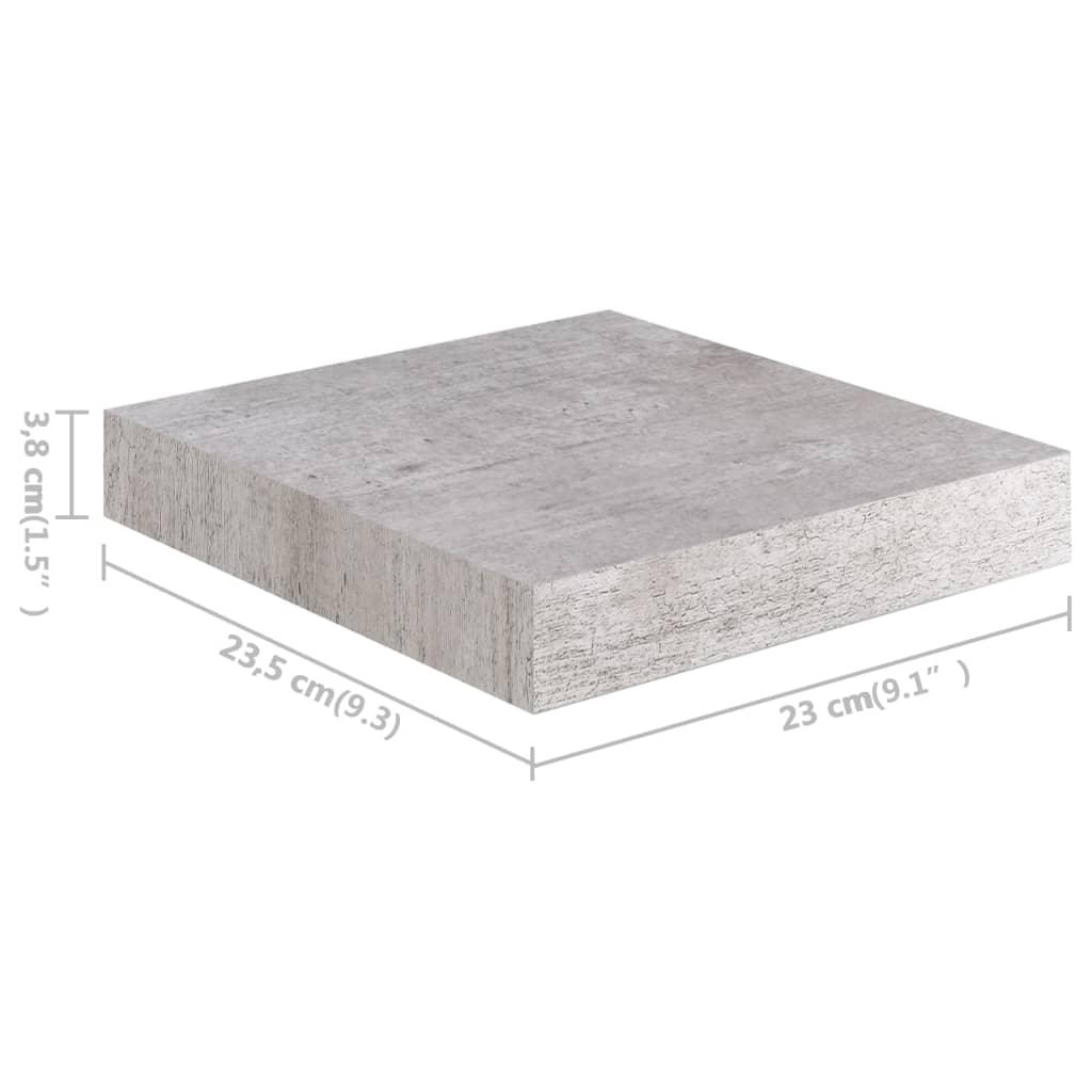 Floating Wall Shelf Concrete Gray 9.1"x9.3"x1.5" MDF at Set Shop and Smile