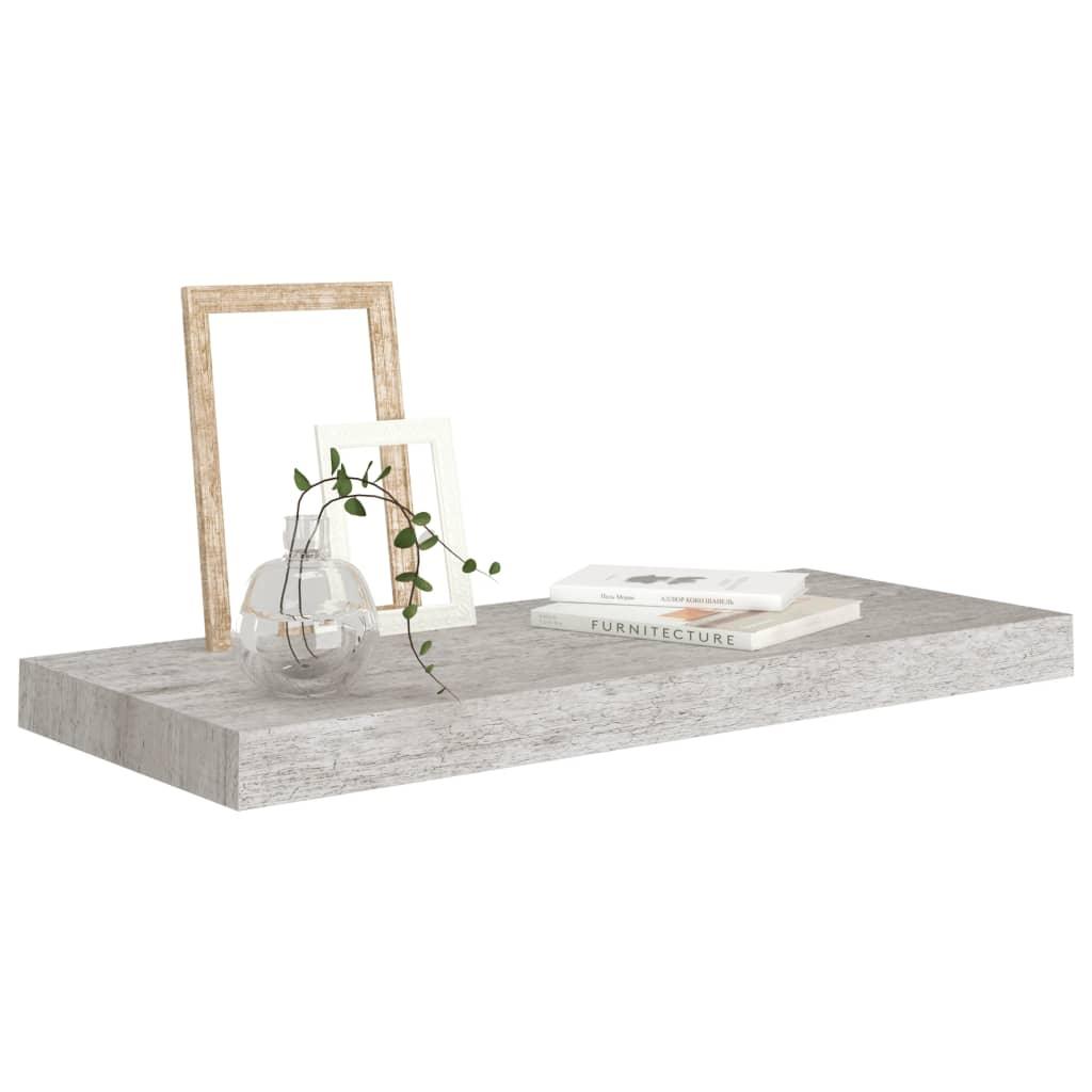 Floating Wall Shelf Concrete Gray 23.6"x9.3"x1.5" MDF at Set Shop and Smile