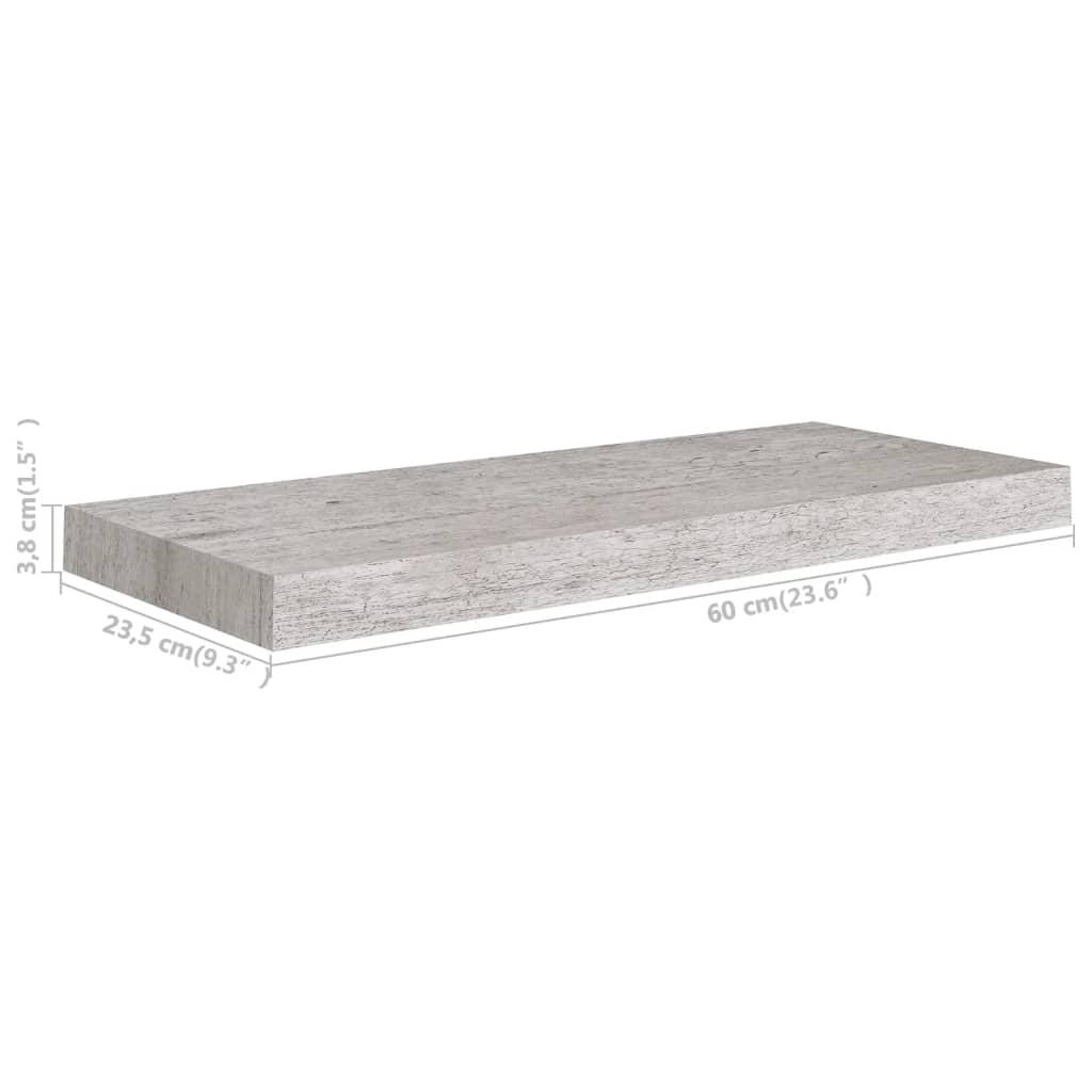 Floating Wall Shelf Concrete Gray 23.6"x9.3"x1.5" MDF at Set Shop and Smile