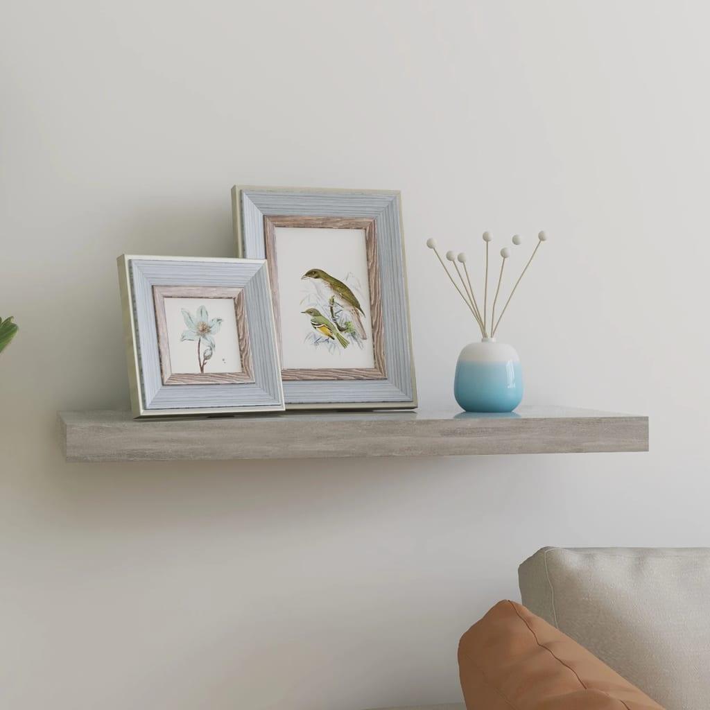 Floating Wall Shelf Concrete Gray 23.6"x9.3"x1.5" MDF at Set Shop and Smile