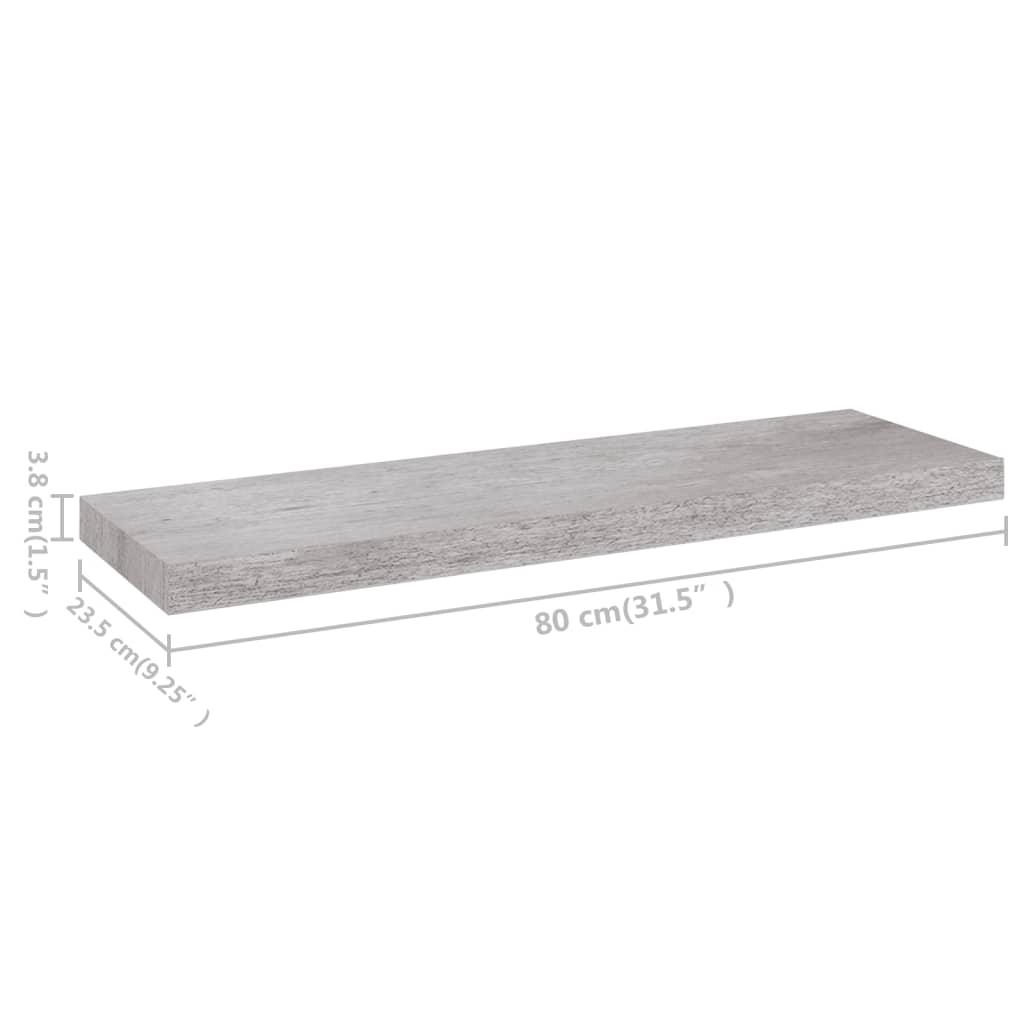 Floating Wall Shelves 2 pcs Concrete Gray 31.5"x9.3"x1.5" MDF at Set Shop and Smile