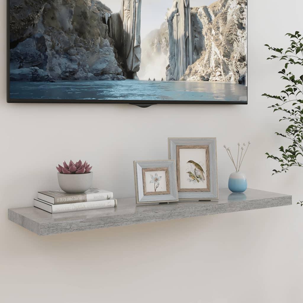 Floating Wall Shelf Concrete Gray 35.4"x9.3"x1.5" MDF at Set Shop and Smile