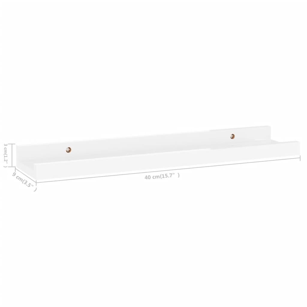 Wall Shelves 2 pcs High Gloss White 15.7"x3.5"x1.2" at Set Shop and Smile