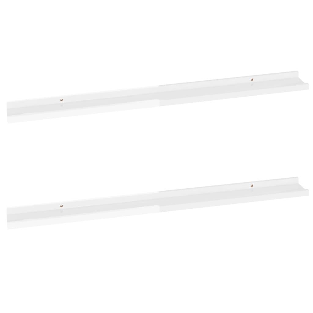 Wall Shelves 2 pcs High Gloss White 39.4"x3.5"x1.2" at Set Shop and Smile