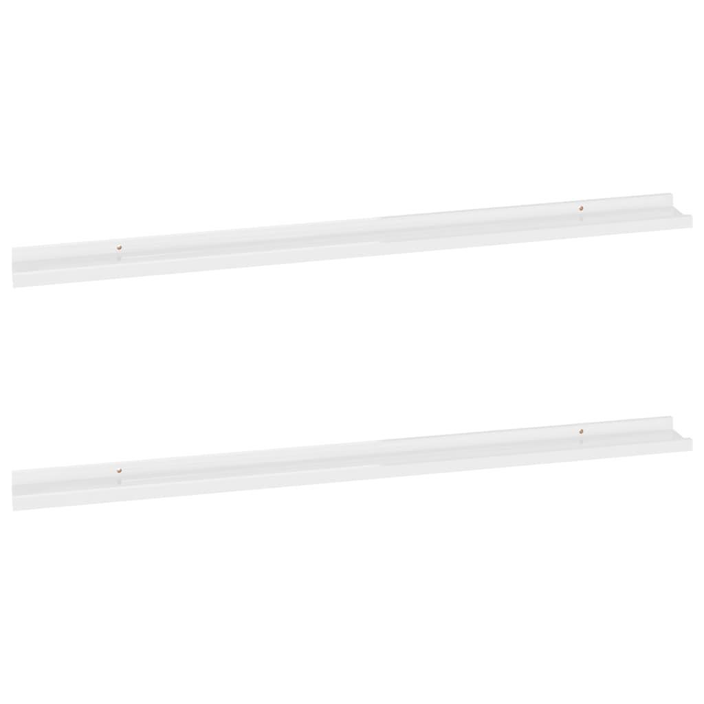 Wall Shelves 2 pcs High Gloss White 45.3"x3.5"x1.2" at Set Shop and Smile