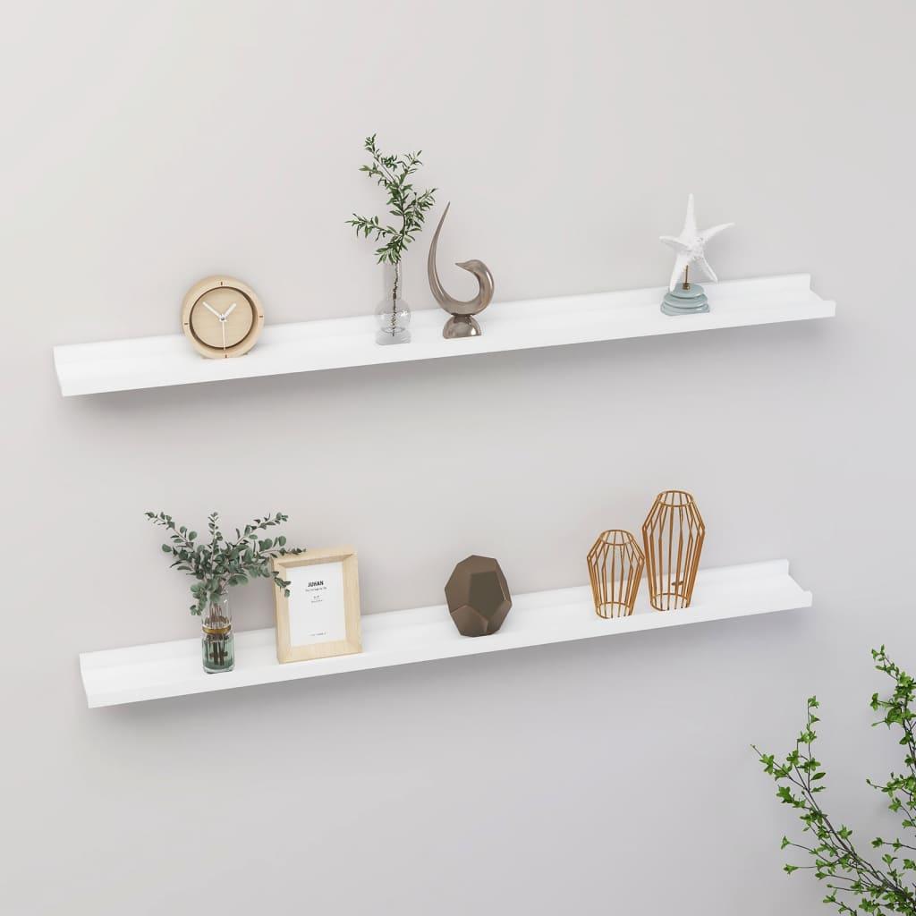 Wall Shelves 2 pcs White 39.4"x3.5"x1.2" at Set Shop and Smile