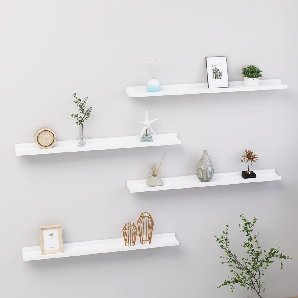 Wall Shelves 4 pcs White 31.5"x3.5"x1.2" at Set Shop and Smile