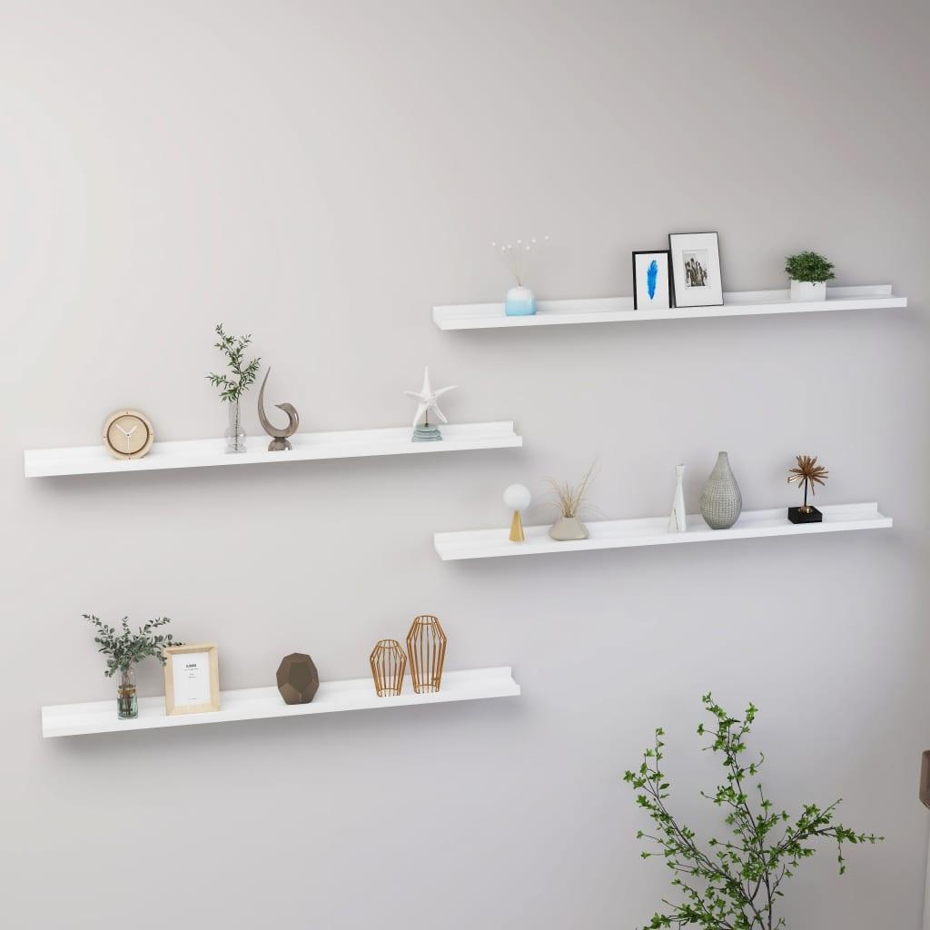 Wall Shelves 4 pcs White 39.4"x3.5"x1.2" at Set Shop and Smile