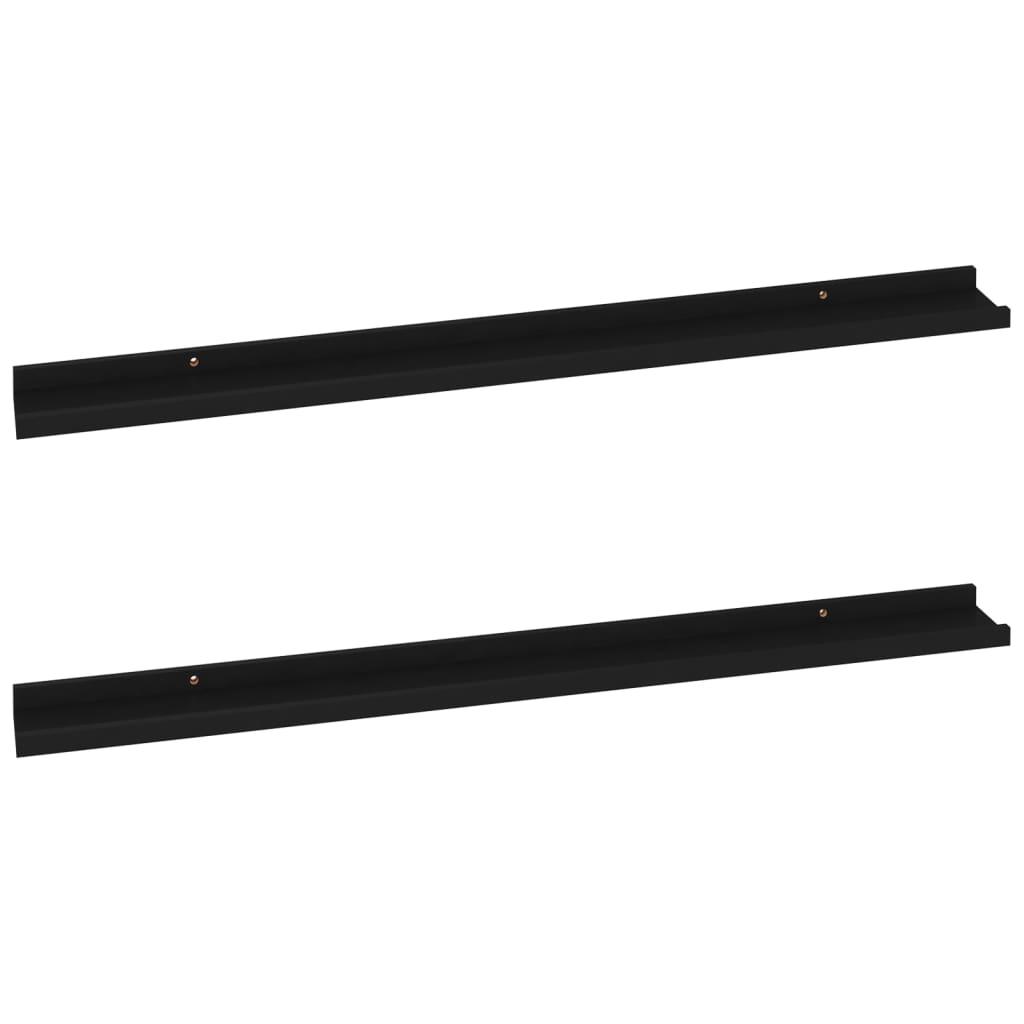 Wall Shelves 2 pcs Black 39.4"x3.5"x1.2" at Set Shop and Smile
