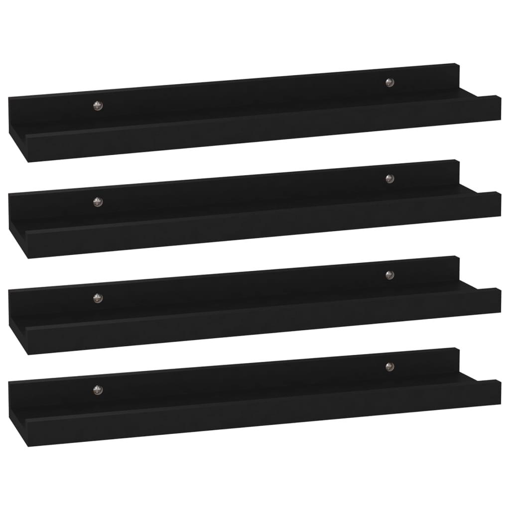 Wall Shelves 4 pcs Black 15.7"x3.5"x1.2" at Set Shop and Smile