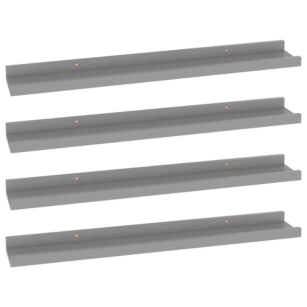 Wall Shelves 4 pcs Gray 23.6"x3.5"x1.2" at Set Shop and Smile